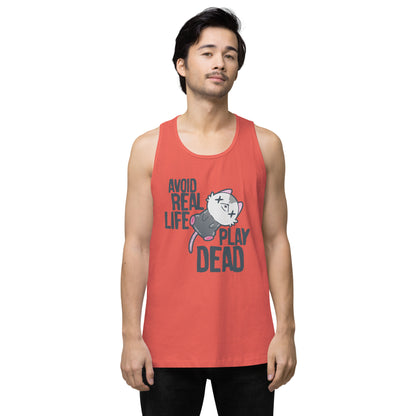 AVOID REAL LIFE PLAY DEAD - Premium Tank Top - ChubbleGumLLC