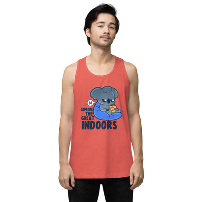 EXPLORE THE GREAT INDOORS - Premium Tank Top - ChubbleGumLLC