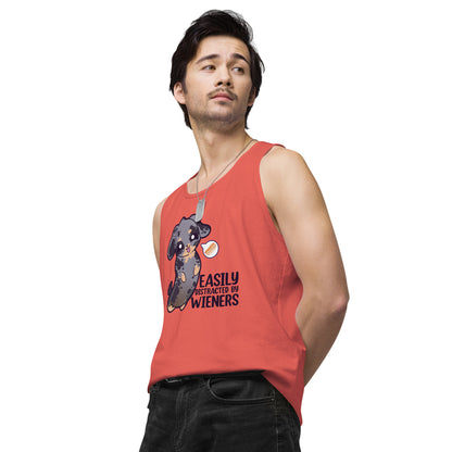 EASILY DISTRACTED BY WIENERS - Premium Tank Top - ChubbleGumLLC