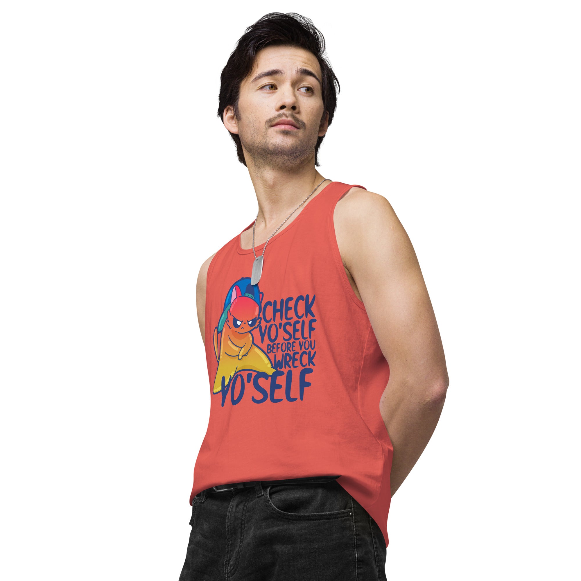 CHECK YOSELF - Premium Tank Top - ChubbleGumLLC