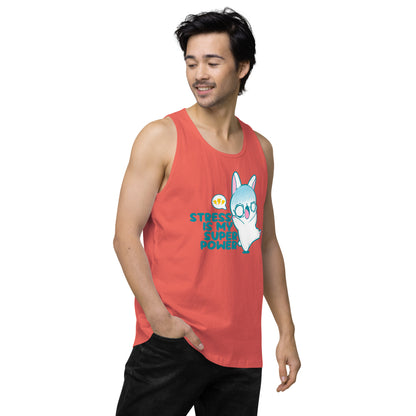 STRESS IS MY SUPERPOWER - Premium Tank Top - ChubbleGumLLC