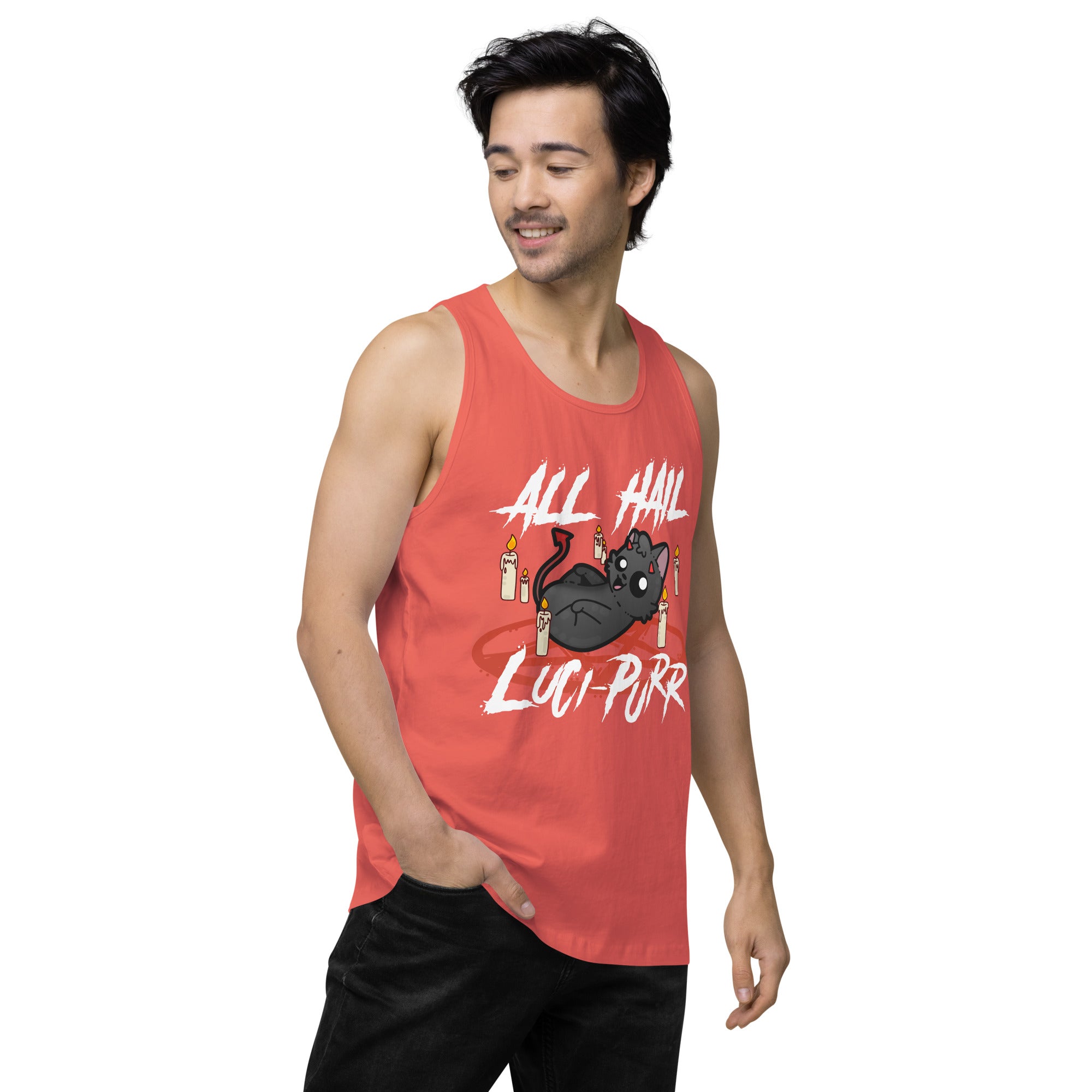 ALL HAIL LUCIPURR - Premium Tank Top - ChubbleGumLLC