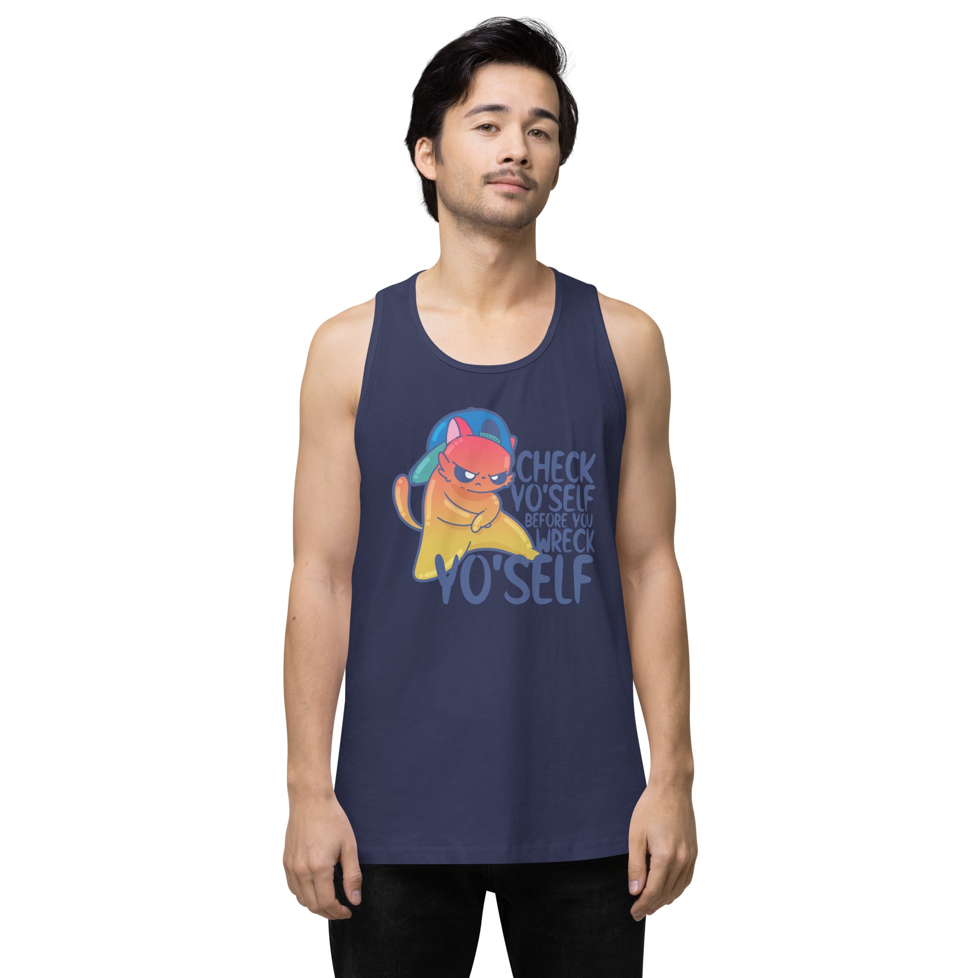 CHECK YOSELF - Premium Tank Top - ChubbleGumLLC