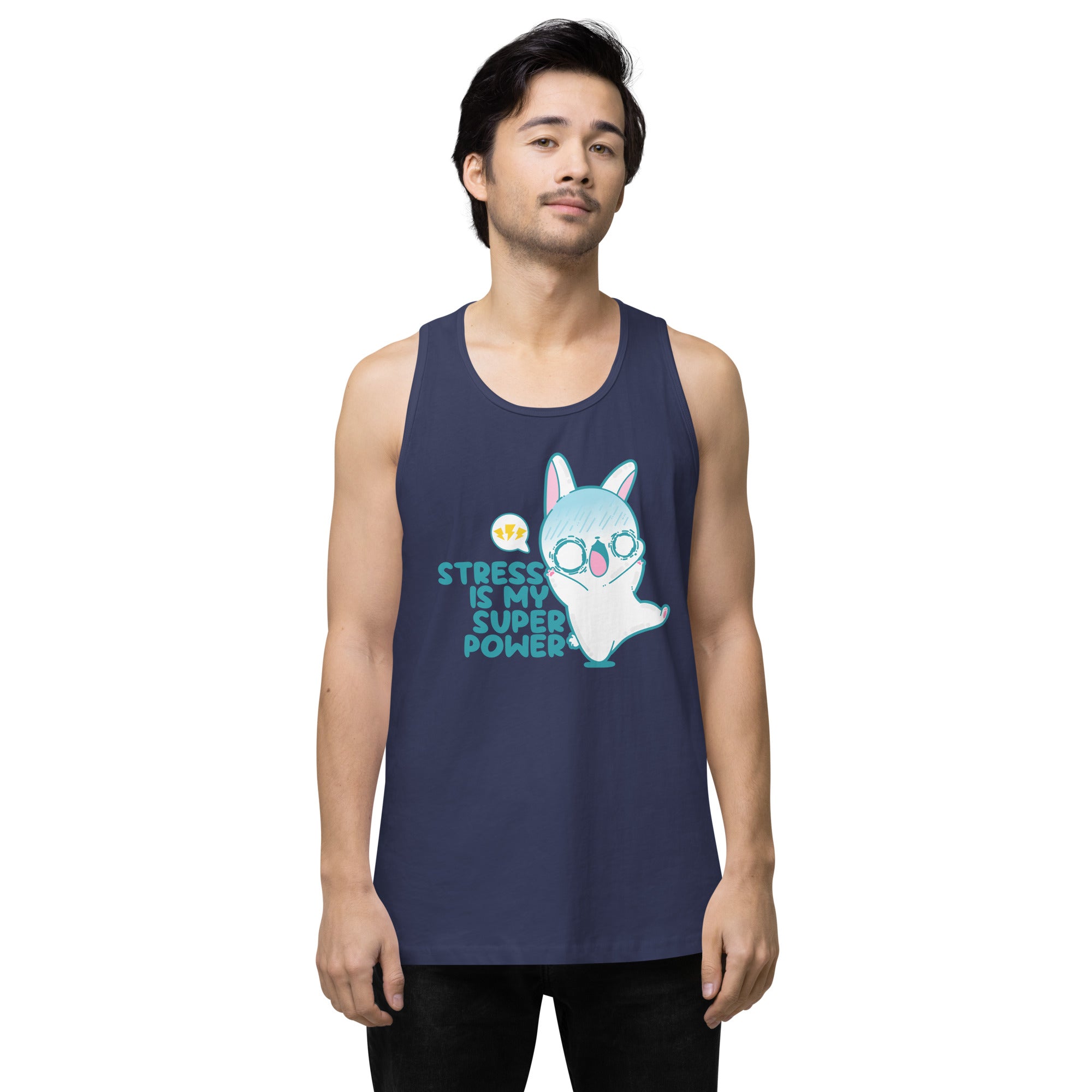 STRESS IS MY SUPERPOWER - Premium Tank Top - ChubbleGumLLC