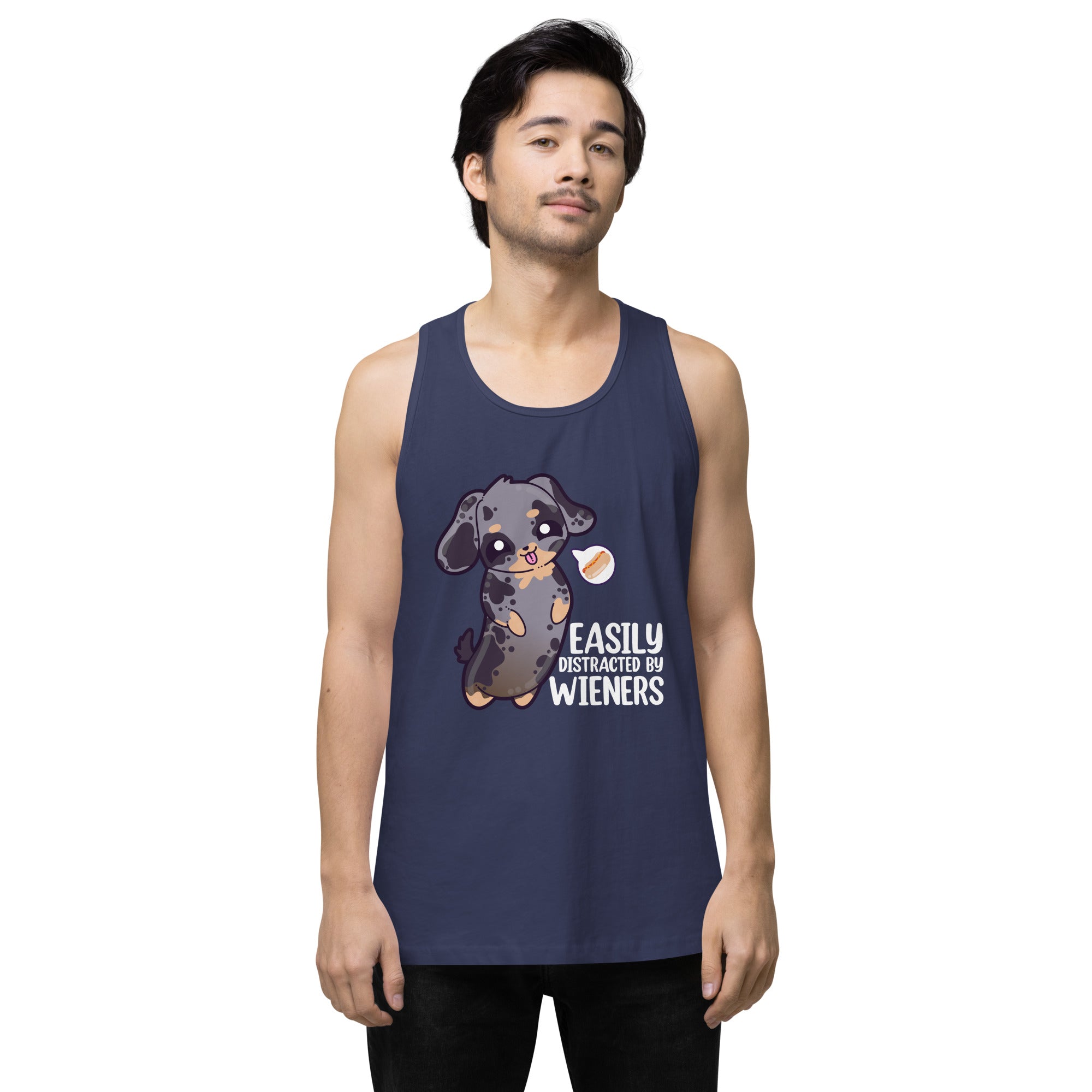 EASILY DISTRACTED BY WEINERS - Modded Premium Tank Top - ChubbleGumLLC