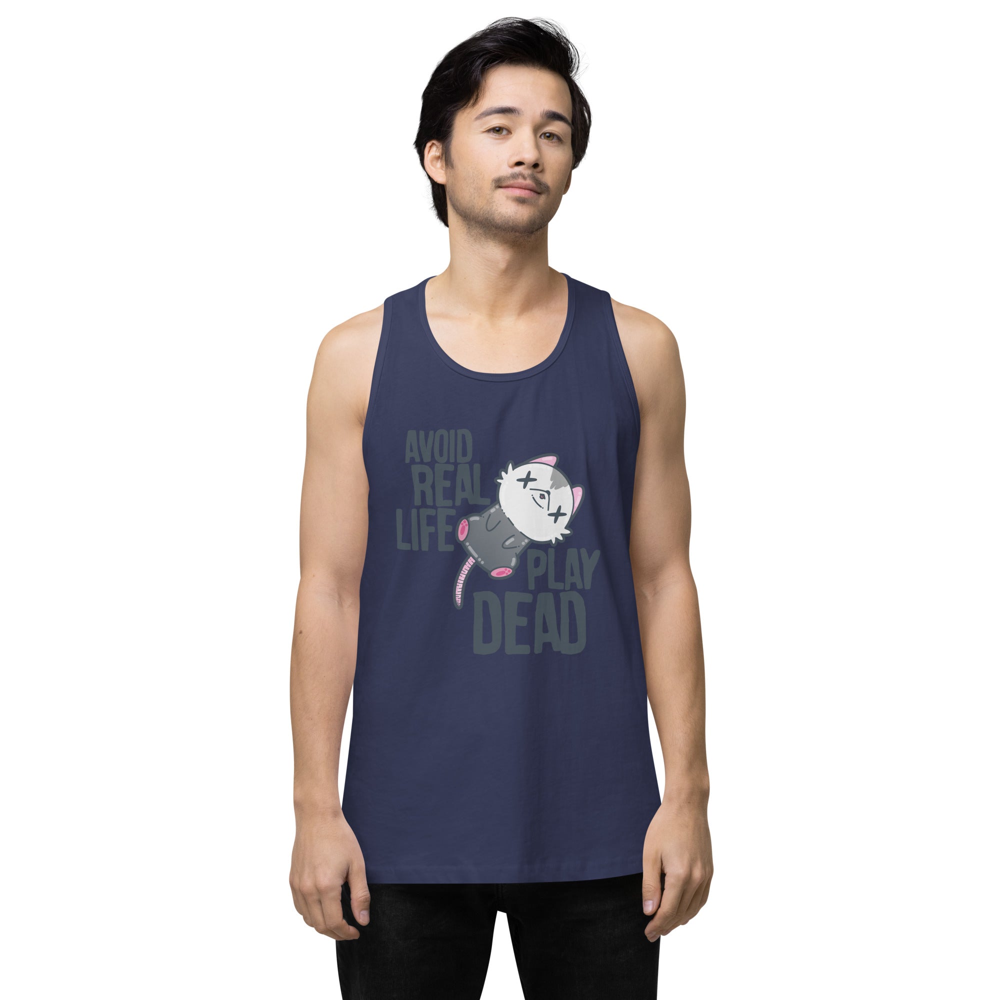 AVOID REAL LIFE PLAY DEAD - Premium Tank Top - ChubbleGumLLC