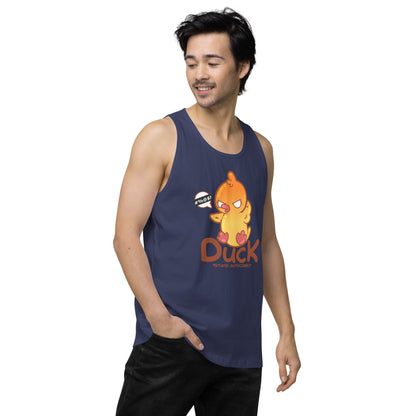 DUCK STUPID AUTOCORRECT - Premium Tank Top - ChubbleGumLLC