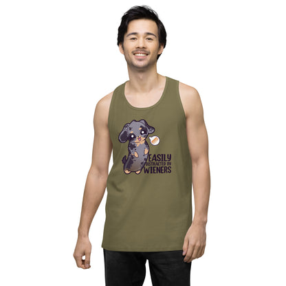 EASILY DISTRACTED BY WIENERS - Premium Tank Top - ChubbleGumLLC