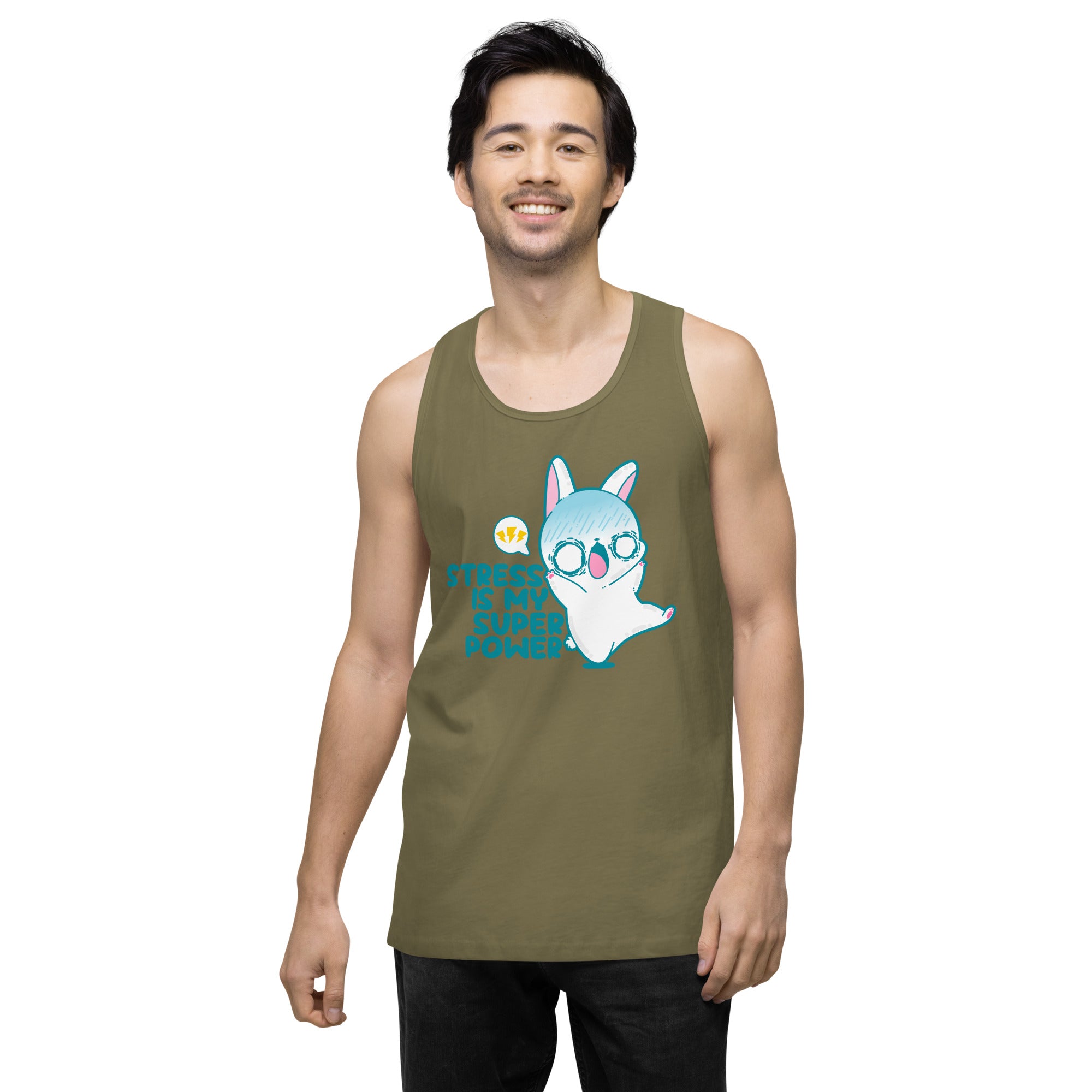 STRESS IS MY SUPERPOWER - Premium Tank Top - ChubbleGumLLC