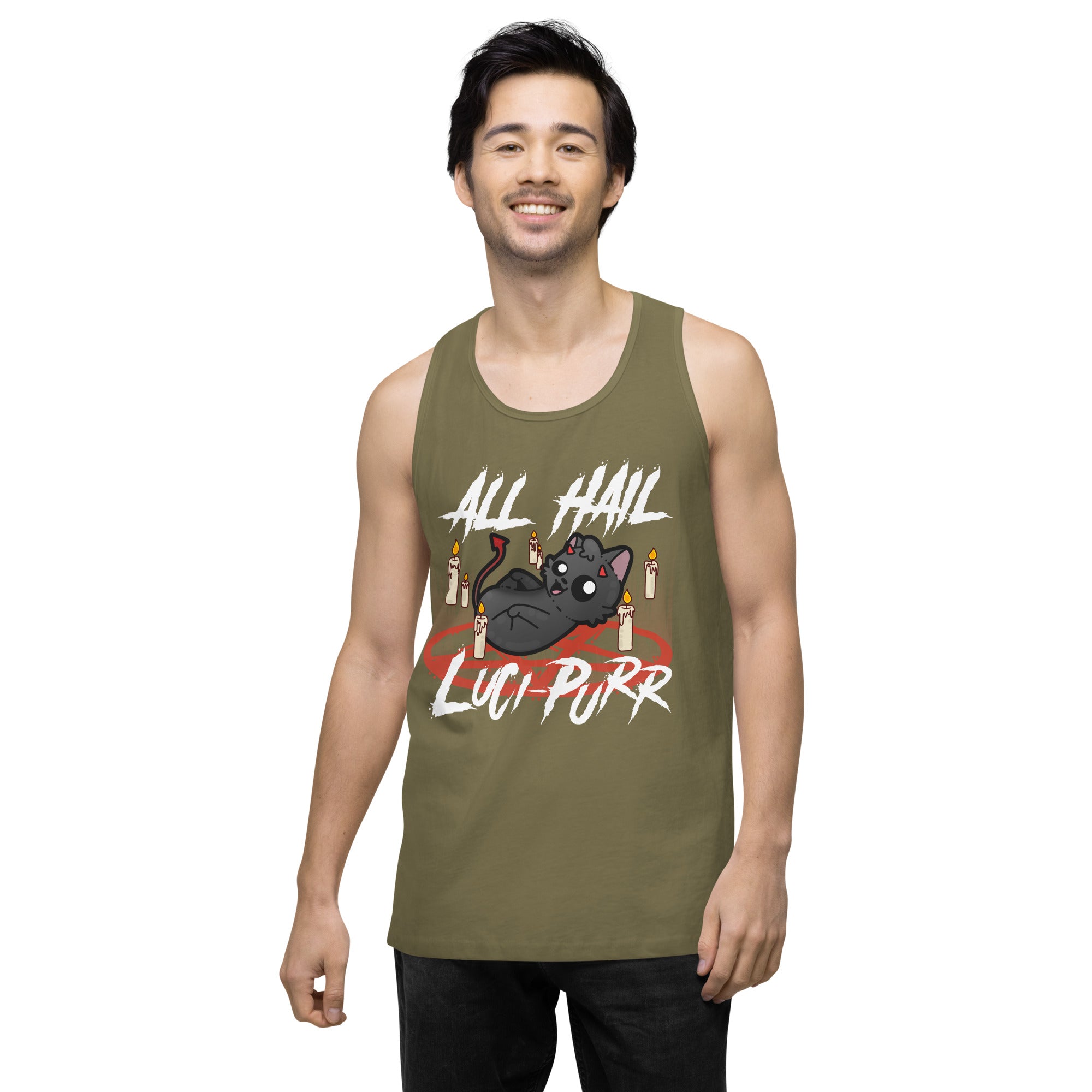 ALL HAIL LUCIPURR - Premium Tank Top - ChubbleGumLLC