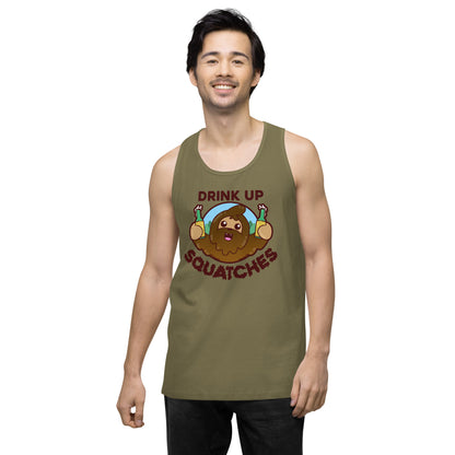 DRINK UP SQUATCHES - Premium Tank Top - ChubbleGumLLC