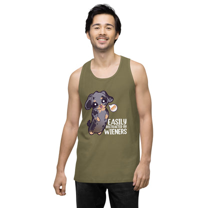 EASILY DISTRACTED BY WEINERS - Modded Premium Tank Top - ChubbleGumLLC