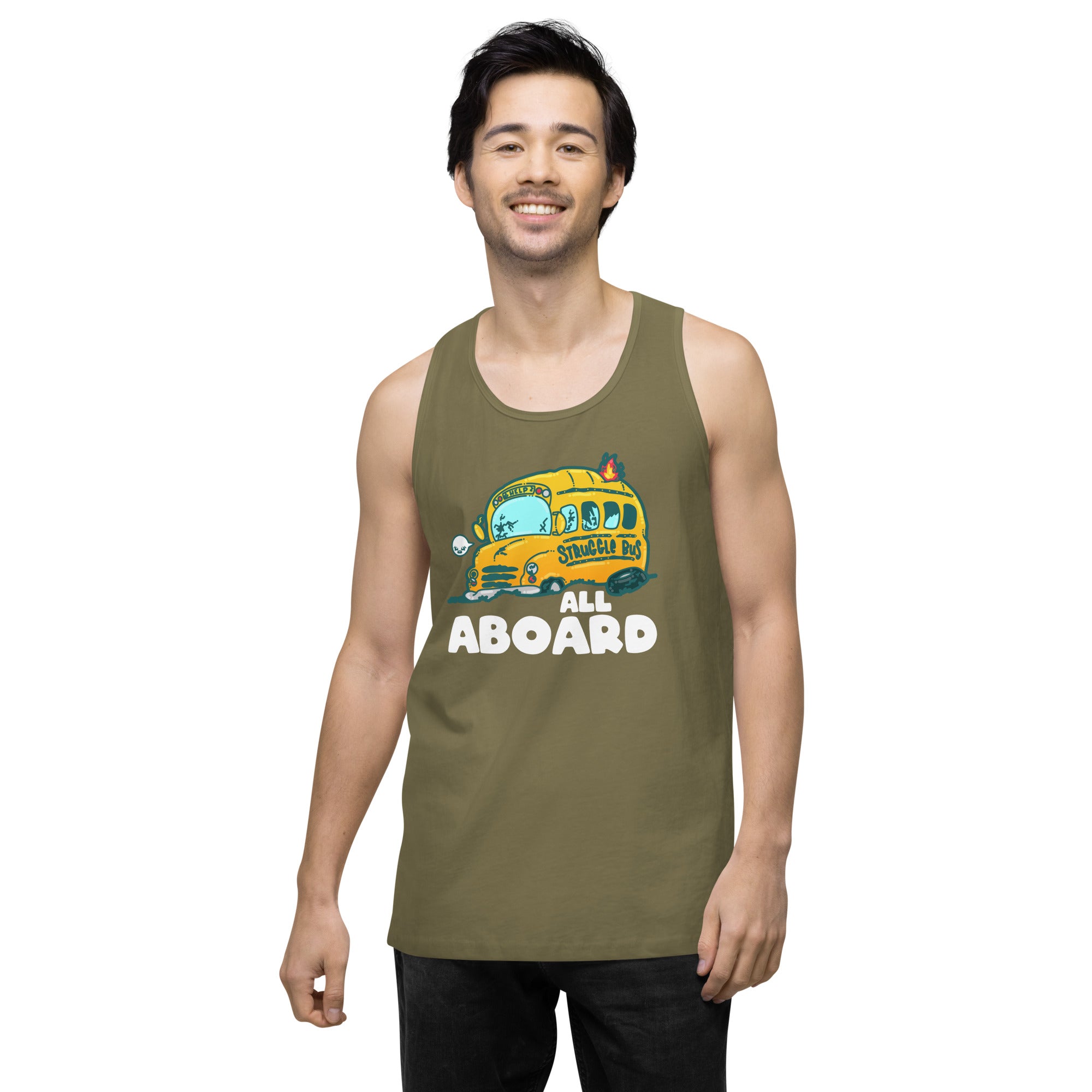 ALL ABOARD THE STRUGGLE BUS - Modified Premium Tank Top - ChubbleGumLLC