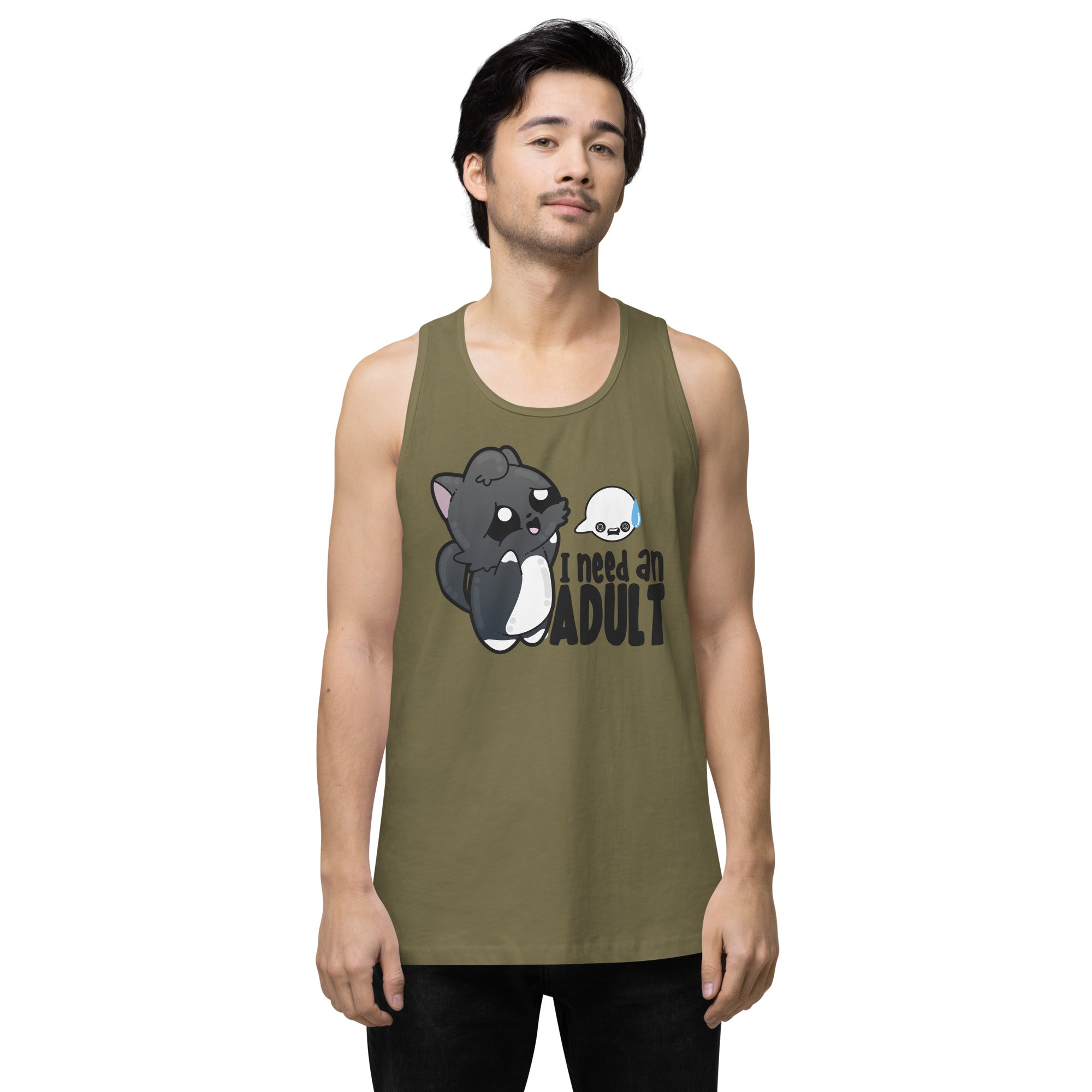 I NEED AN ADULT - Premium Tank Top - ChubbleGumLLC