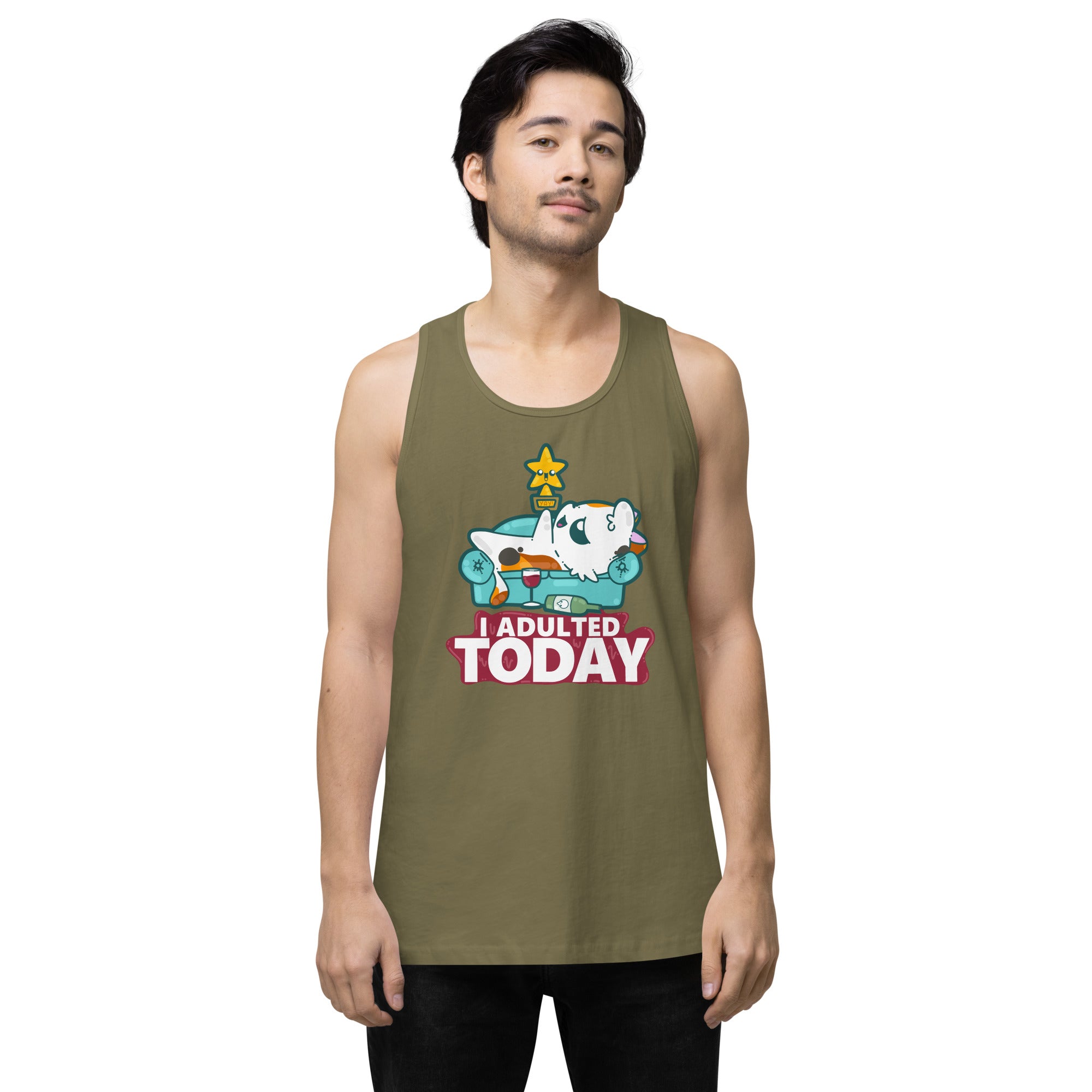 I ADULTED TODAY - Premium Tank Top - ChubbleGumLLC