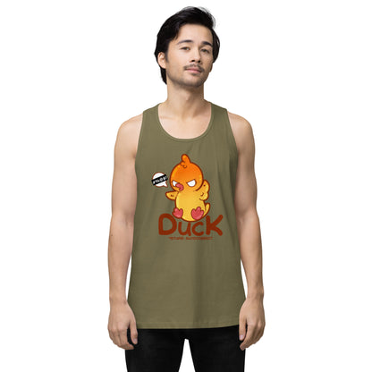 DUCK STUPID AUTOCORRECT - Premium Tank Top - ChubbleGumLLC