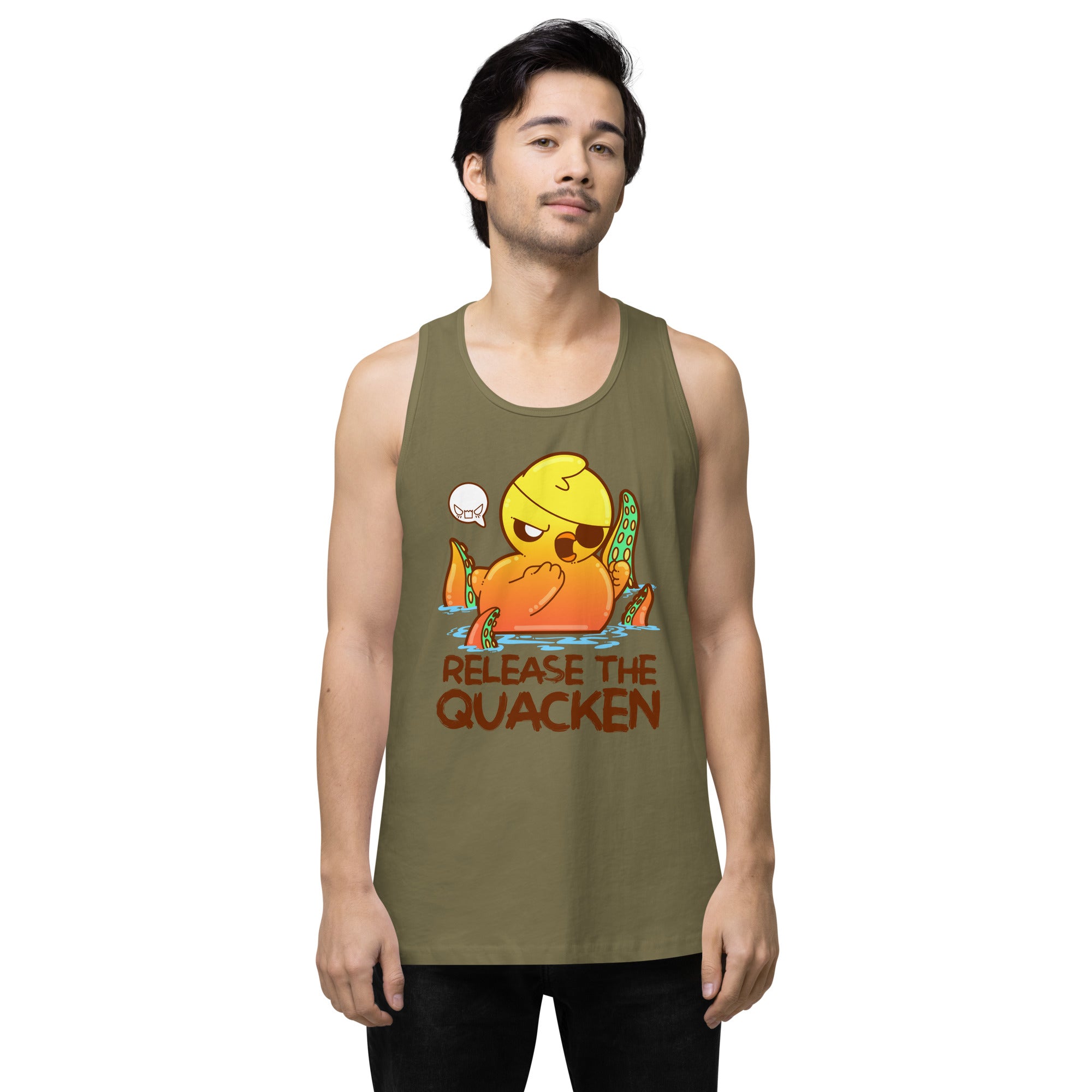 RELEASE THE QUACKEN - Premium Tank Top - ChubbleGumLLC