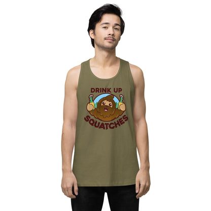 DRINK UP SQUATCHES - Premium Tank Top - ChubbleGumLLC