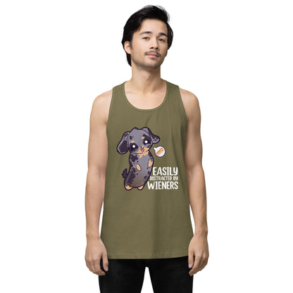 EASILY DISTRACTED BY WEINERS - Modded Premium Tank Top - ChubbleGumLLC