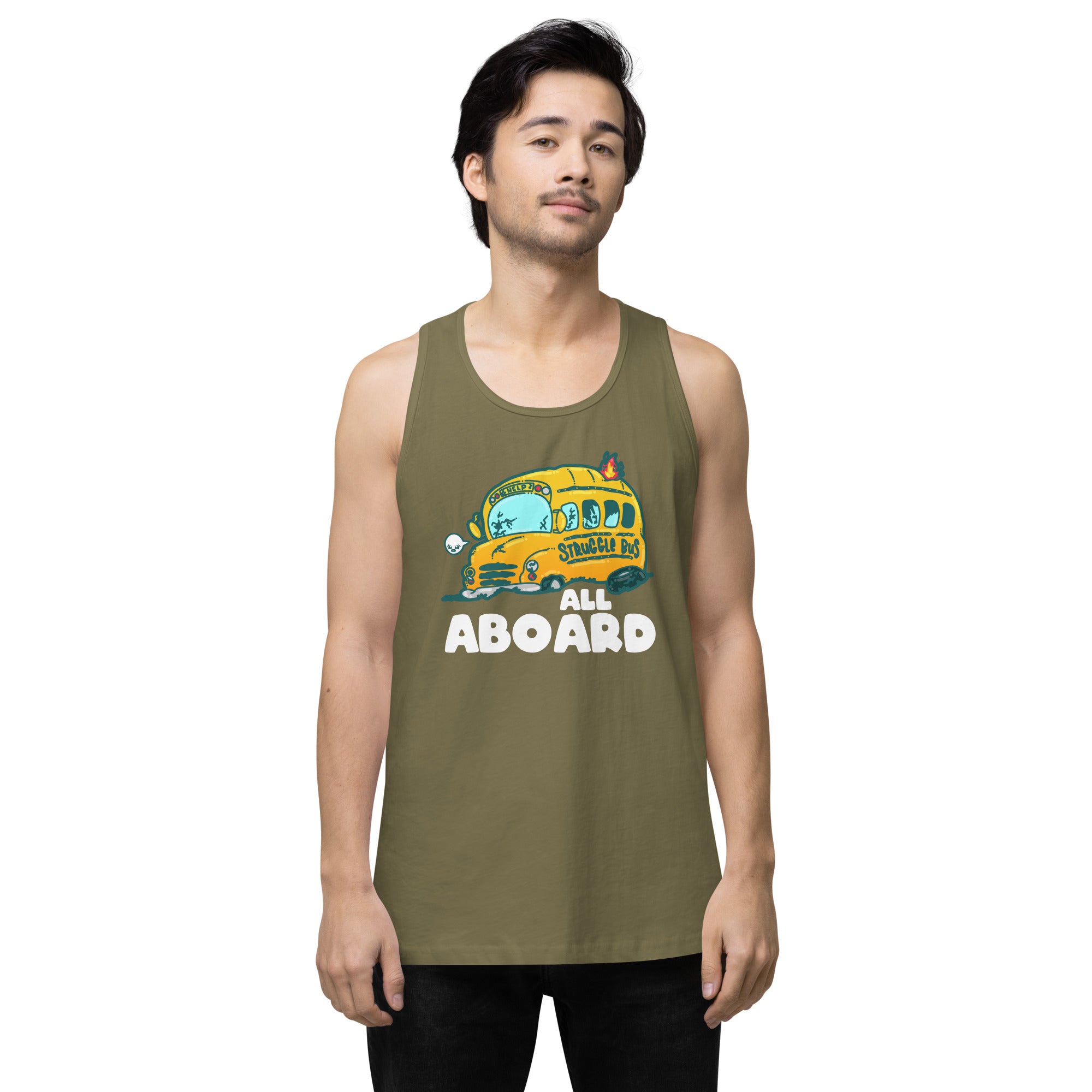 ALL ABOARD THE STRUGGLE BUS - Modified Premium Tank Top - ChubbleGumLLC