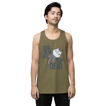 AVOID REAL LIFE PLAY DEAD - Premium Tank Top - ChubbleGumLLC