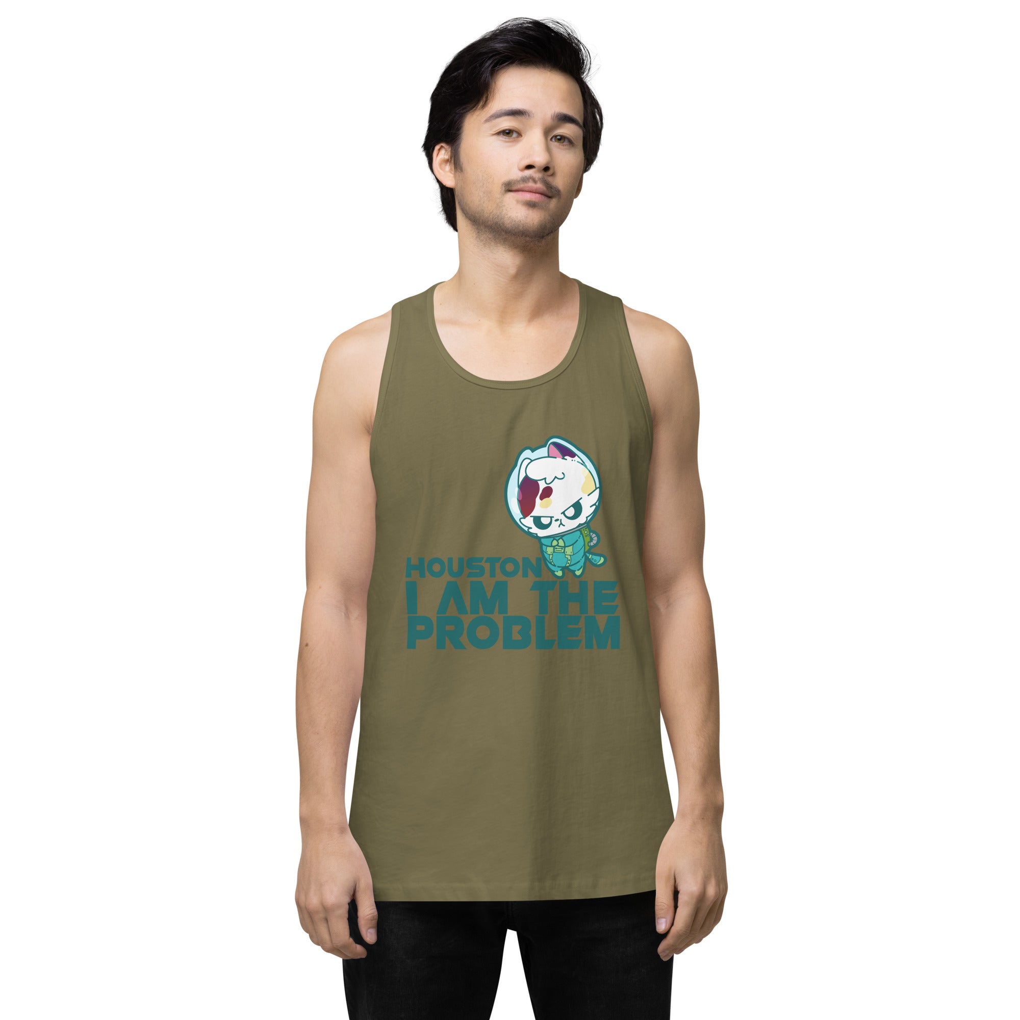 HOUSTON I AM THE PROBLEM - Premium Tank Top - ChubbleGumLLC