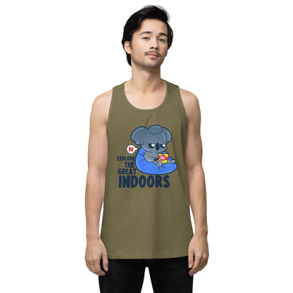 EXPLORE THE GREAT INDOORS - Premium Tank Top - ChubbleGumLLC