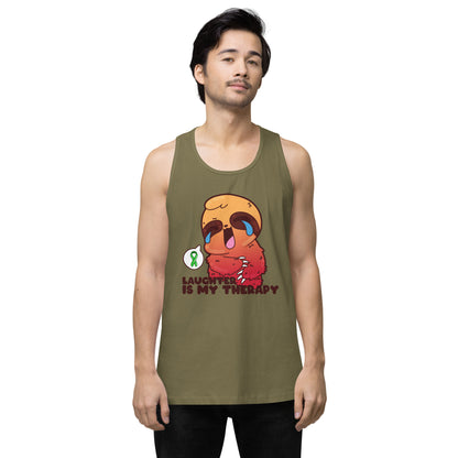 LAUGHTER IS MY THERAPY - Premium Tank Top - ChubbleGumLLC