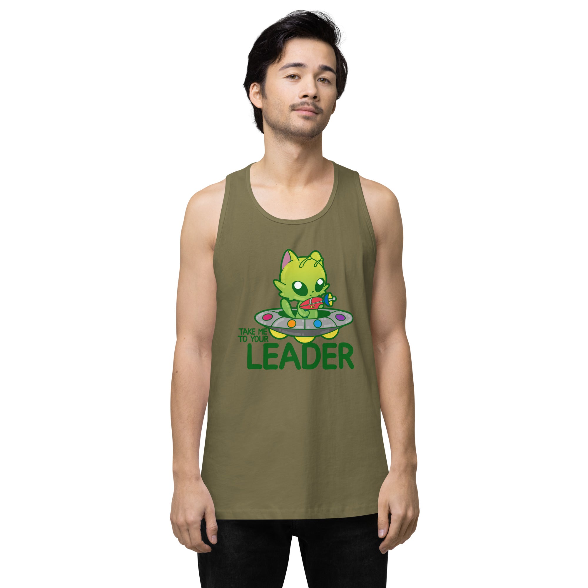 TAKE ME TO YOUR LEADER  - Premium Tank Top - ChubbleGumLLC