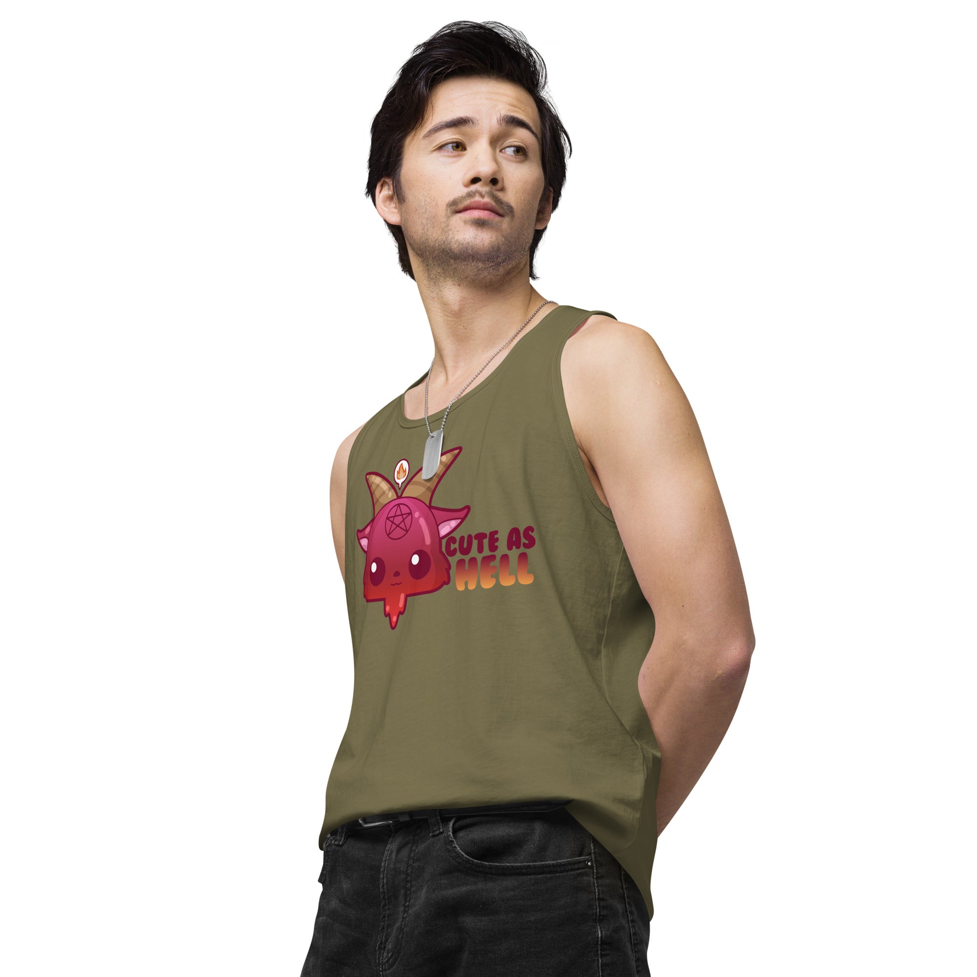 CUTE AS HELL - Premium Tank Top - ChubbleGumLLC