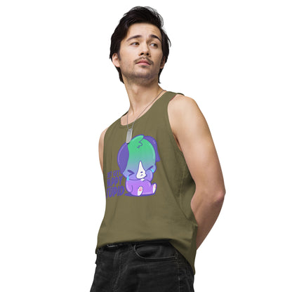 JUST GET HAPPY STUPID - Premium Tank Top - ChubbleGumLLC