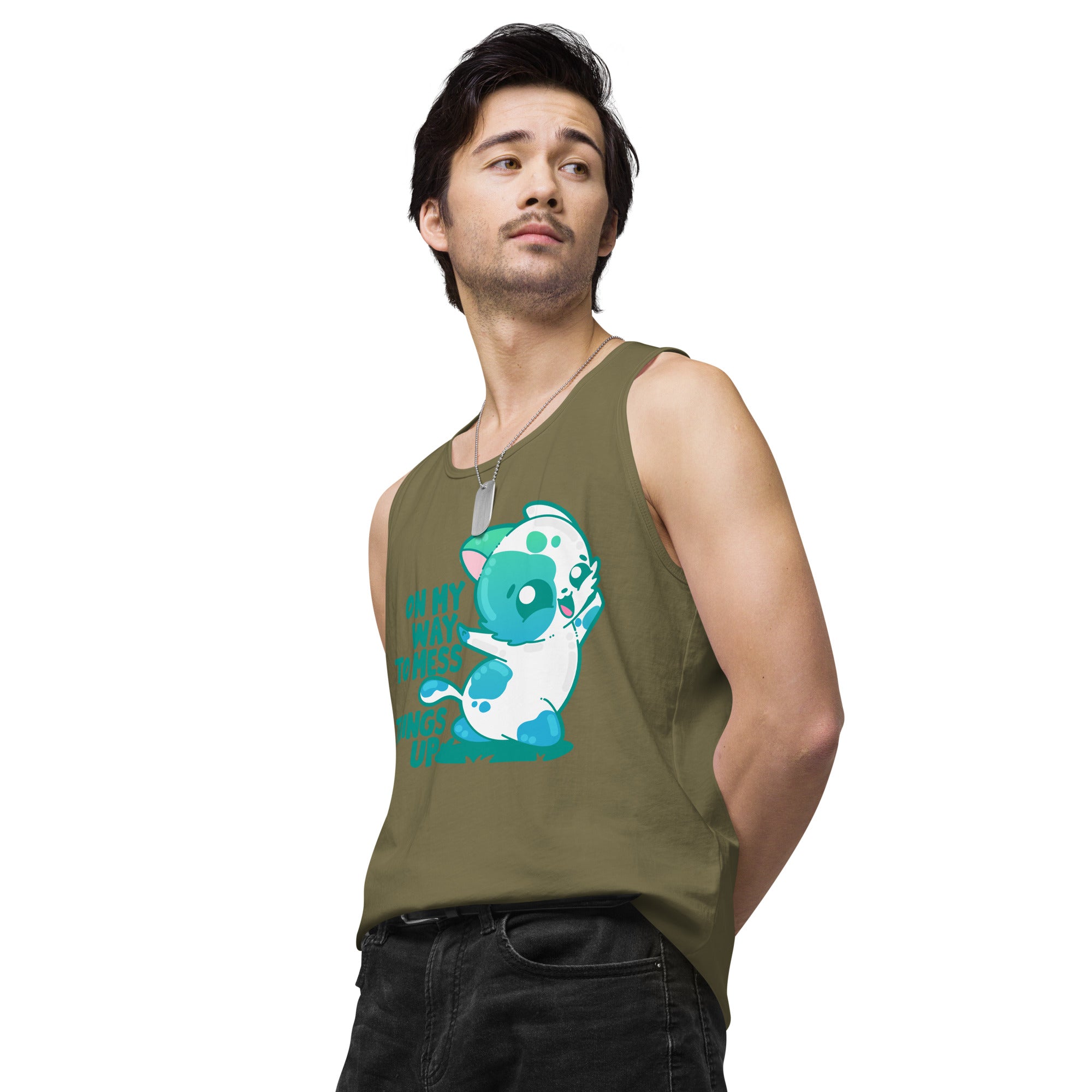 ON MY WAY TO MESS THINGS UP - Premium Tank Top - ChubbleGumLLC