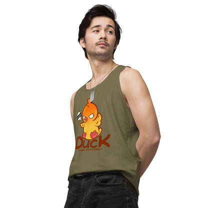 DUCK STUPID AUTOCORRECT - Premium Tank Top - ChubbleGumLLC