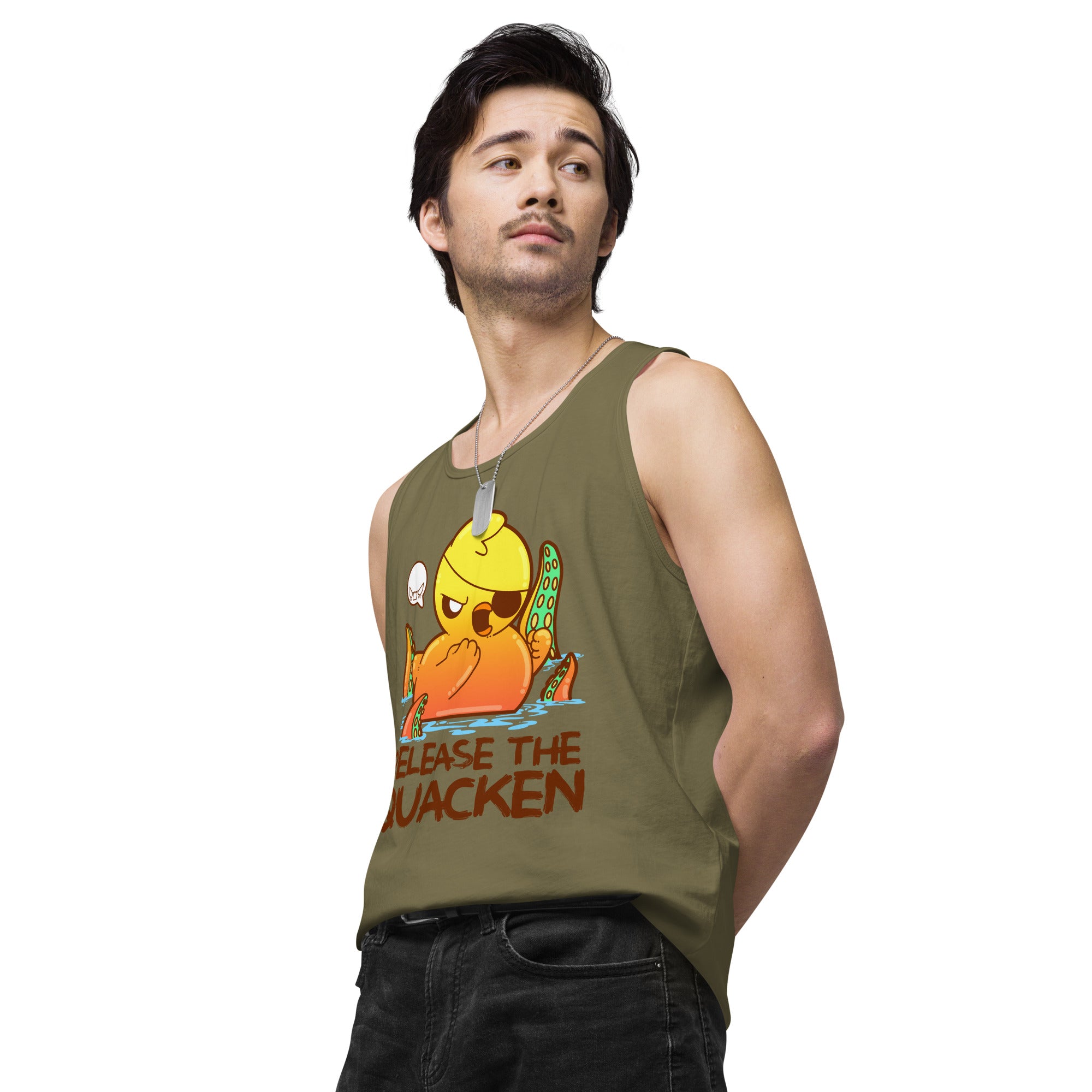 RELEASE THE QUACKEN - Premium Tank Top - ChubbleGumLLC