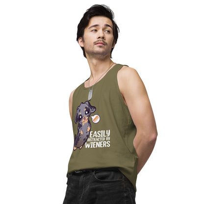 EASILY DISTRACTED BY WEINERS - Modded Premium Tank Top - ChubbleGumLLC