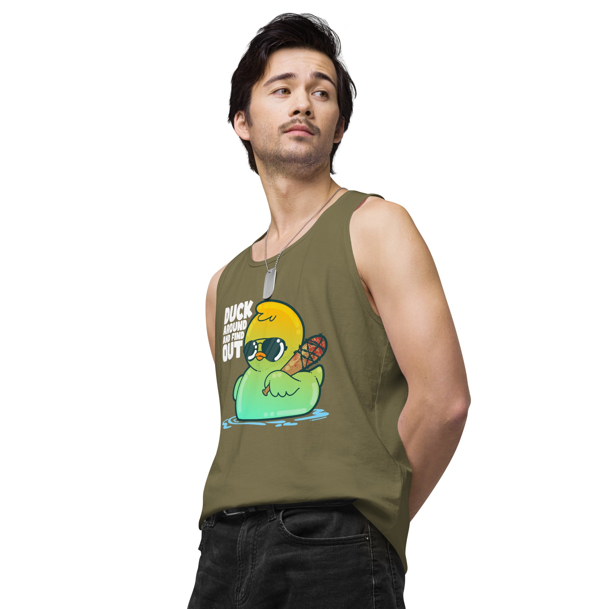 DUCK AROUND AND FIND OUT - Modded Premium Tank Top - ChubbleGumLLC