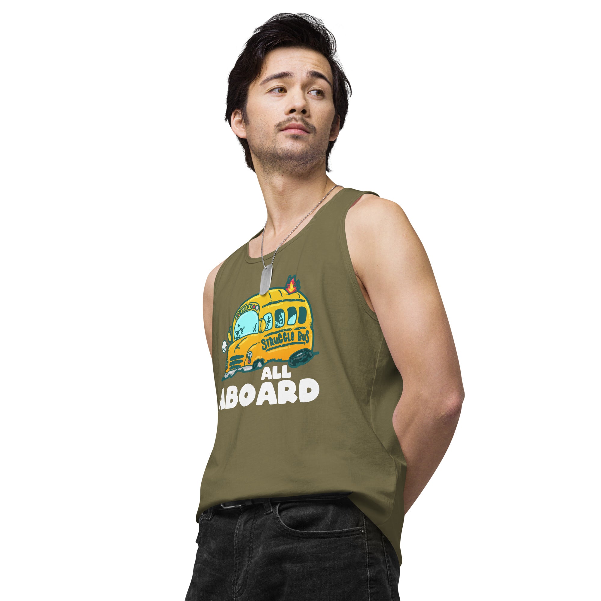 ALL ABOARD THE STRUGGLE BUS - Modified Premium Tank Top - ChubbleGumLLC