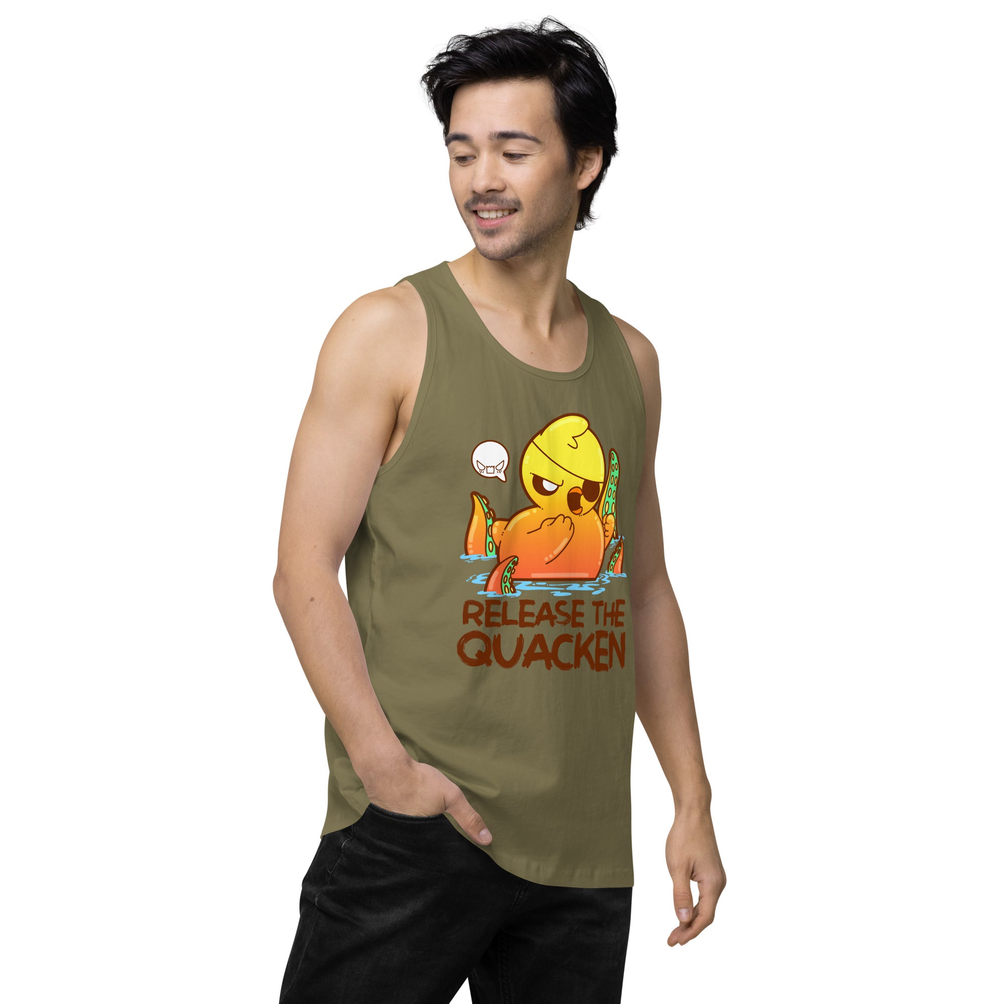 RELEASE THE QUACKEN - Premium Tank Top - ChubbleGumLLC