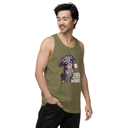 EASILY DISTRACTED BY WEINERS - Modded Premium Tank Top - ChubbleGumLLC