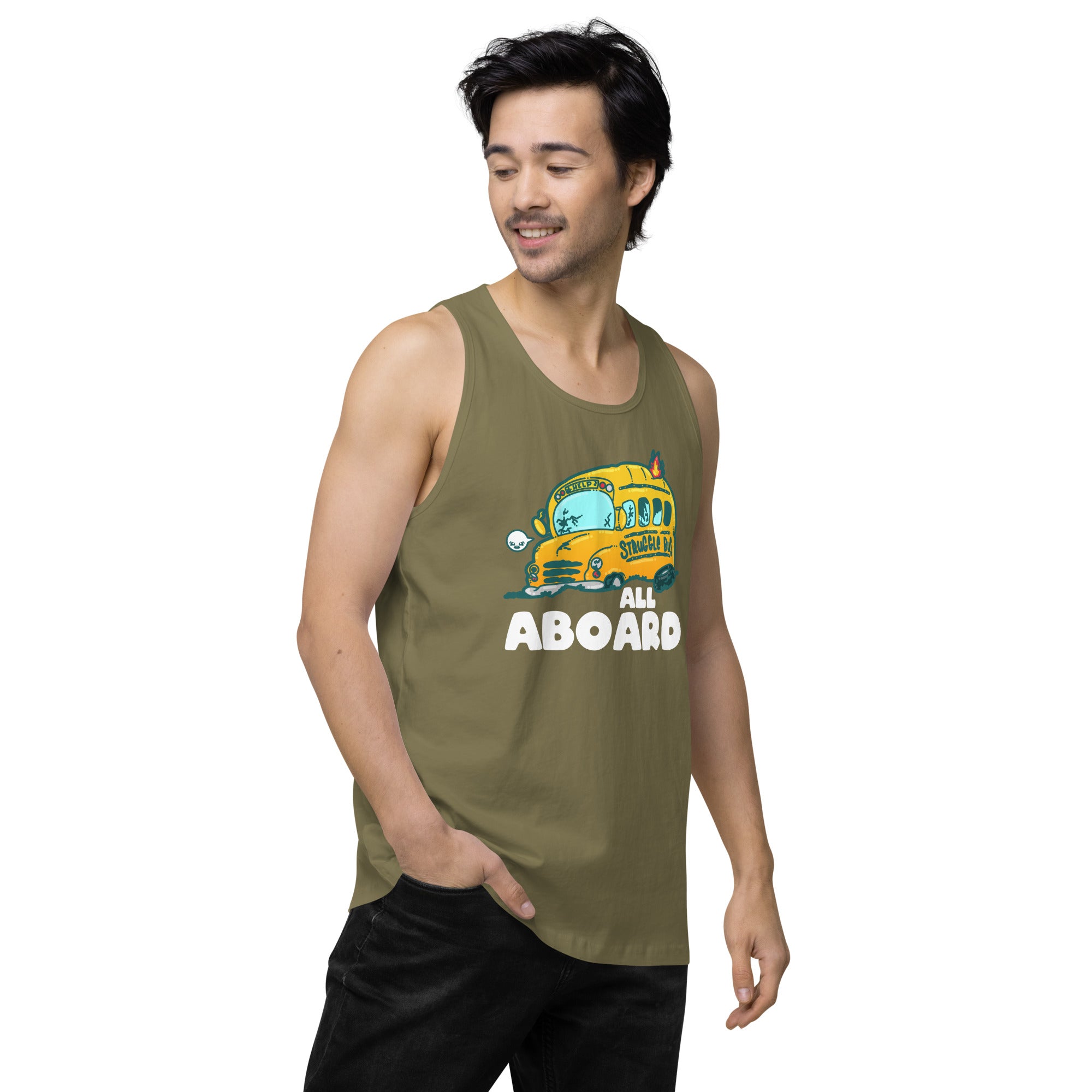 ALL ABOARD THE STRUGGLE BUS - Modified Premium Tank Top - ChubbleGumLLC