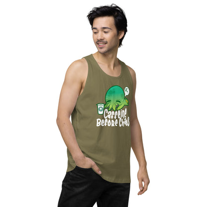 CAFFEINE BEFORE CHAOS - Modified Premium Tank Top - ChubbleGumLLC