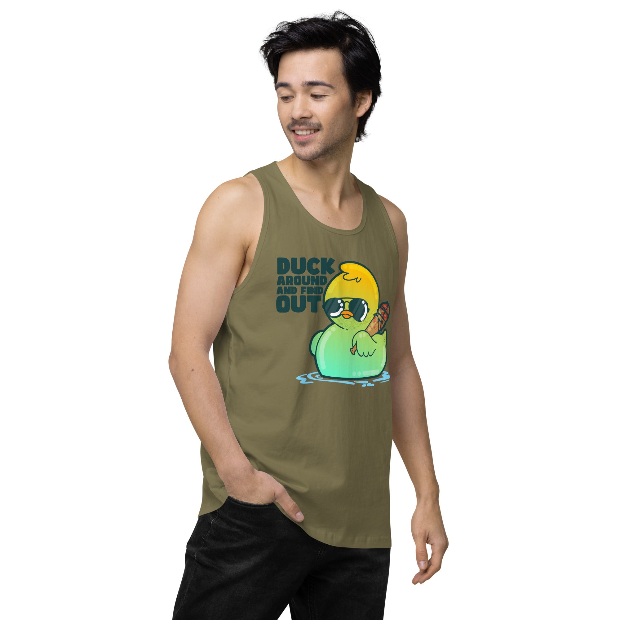 DUCK AROUND AND FIND OUT - Premium Tank Top - ChubbleGumLLC