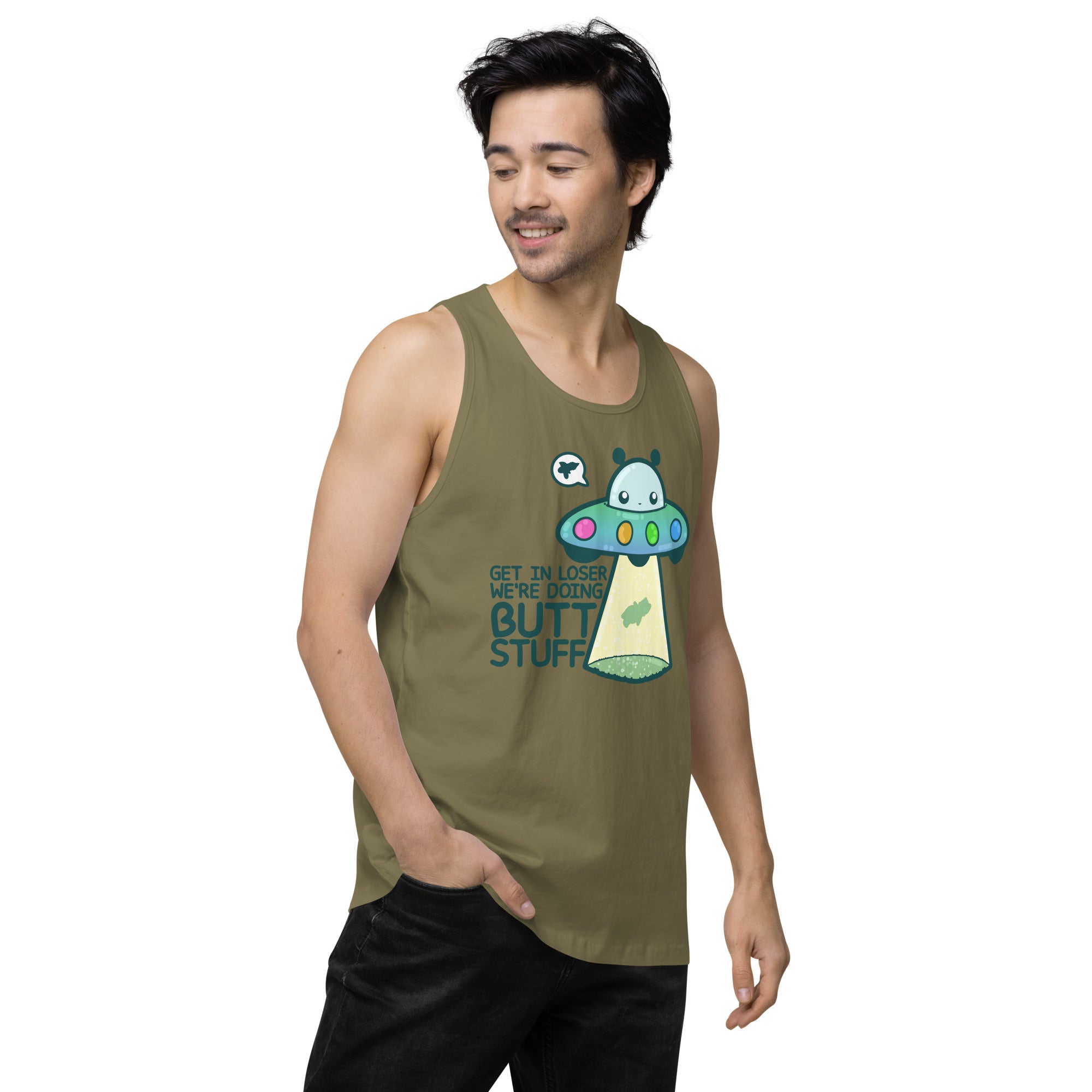 GET IN LOSER WE'RE DOING BUTT STUFF - Tank Top - ChubbleGumLLC