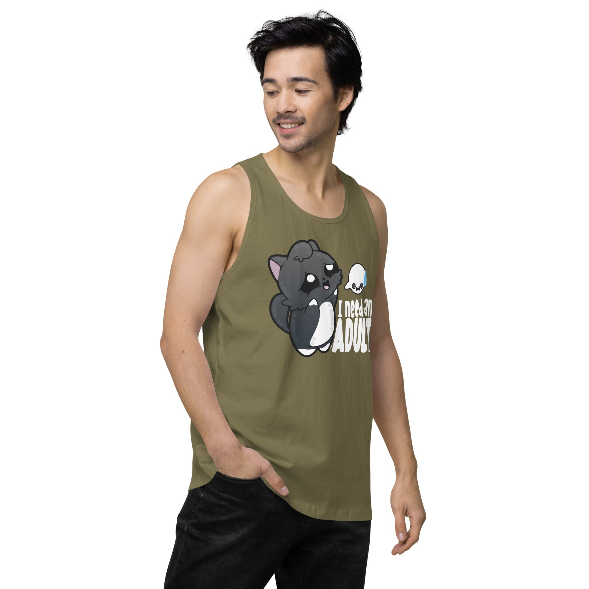 I NEED AN ADULT - Modified Premium Tank Top - ChubbleGumLLC