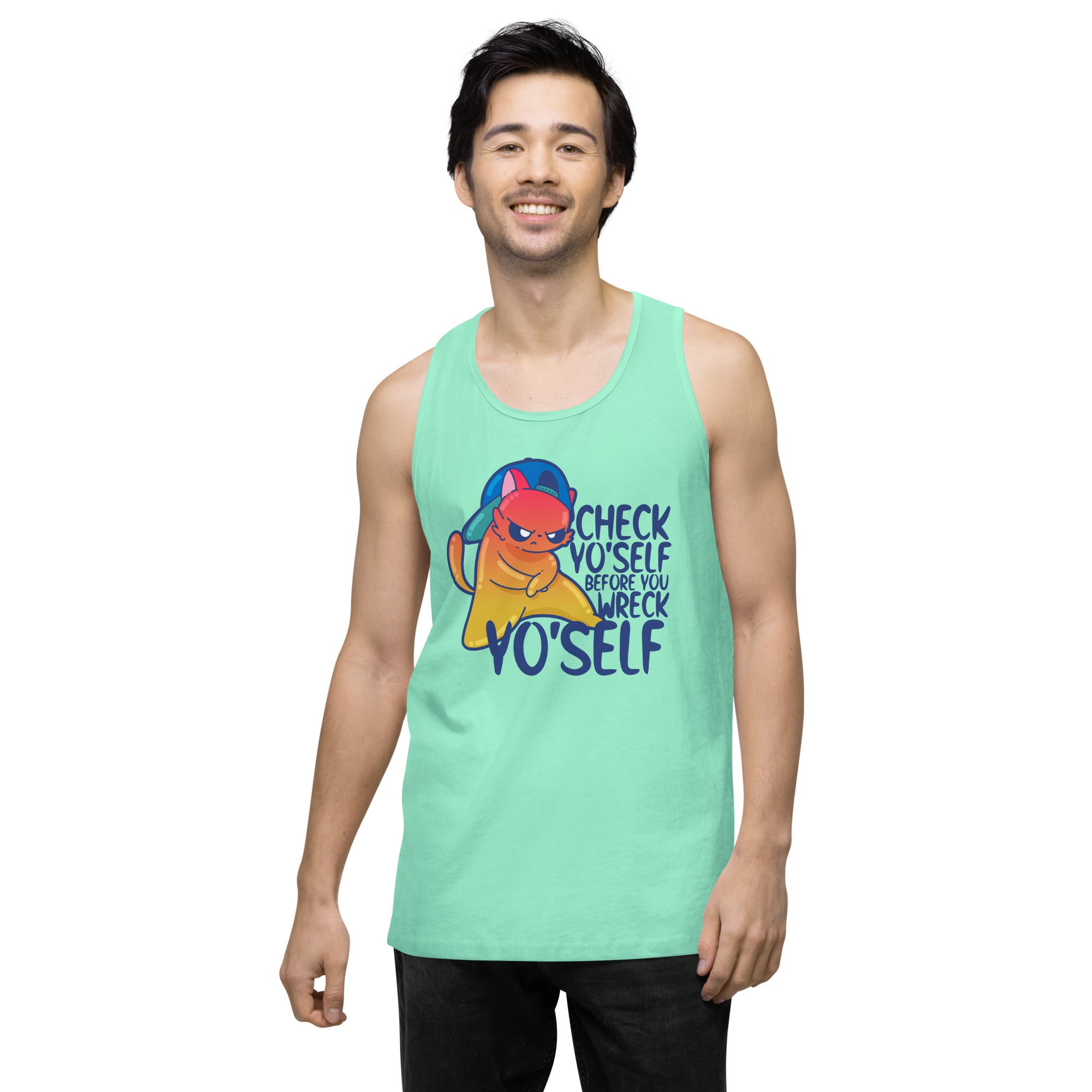 CHECK YOSELF - Premium Tank Top - ChubbleGumLLC