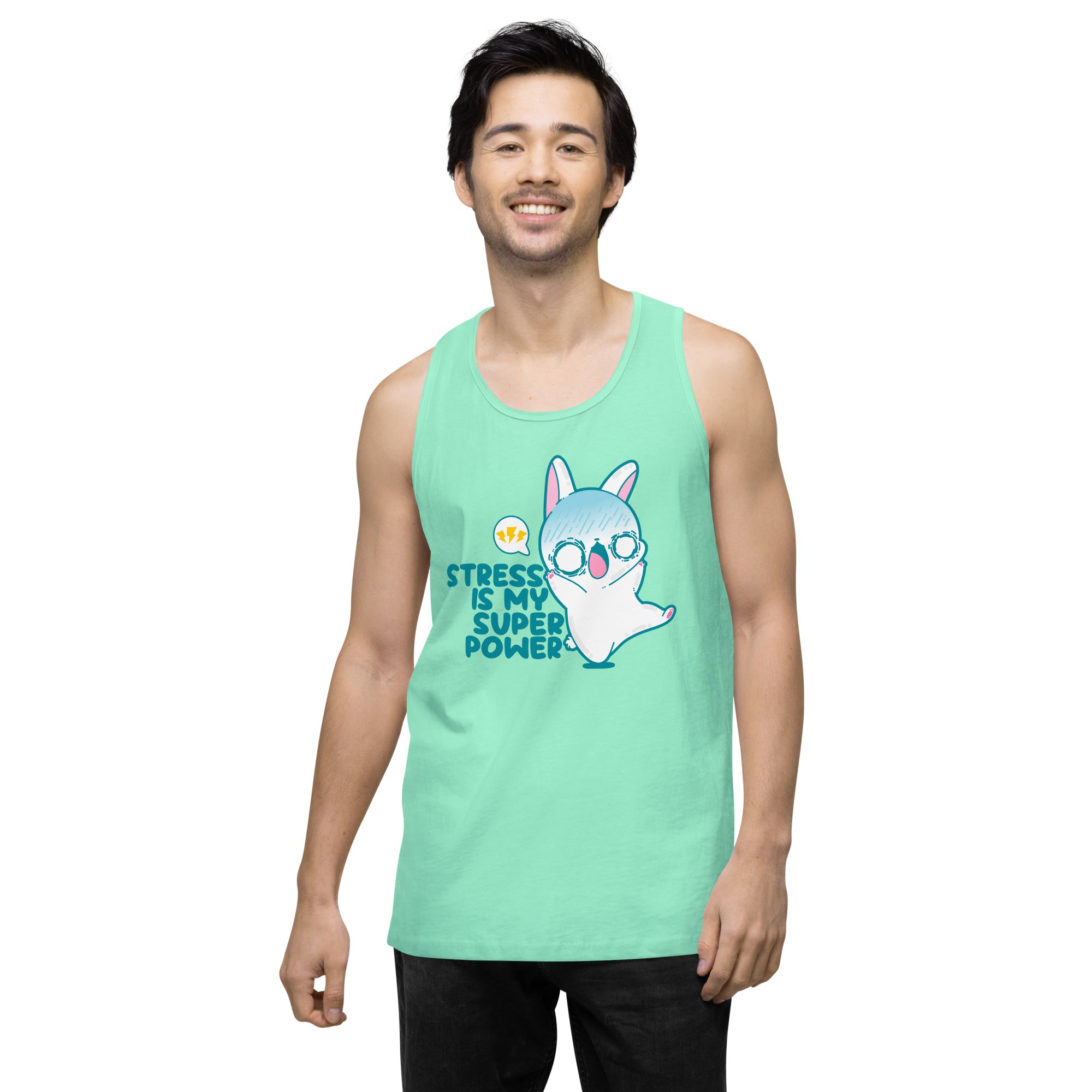 STRESS IS MY SUPERPOWER - Premium Tank Top - ChubbleGumLLC