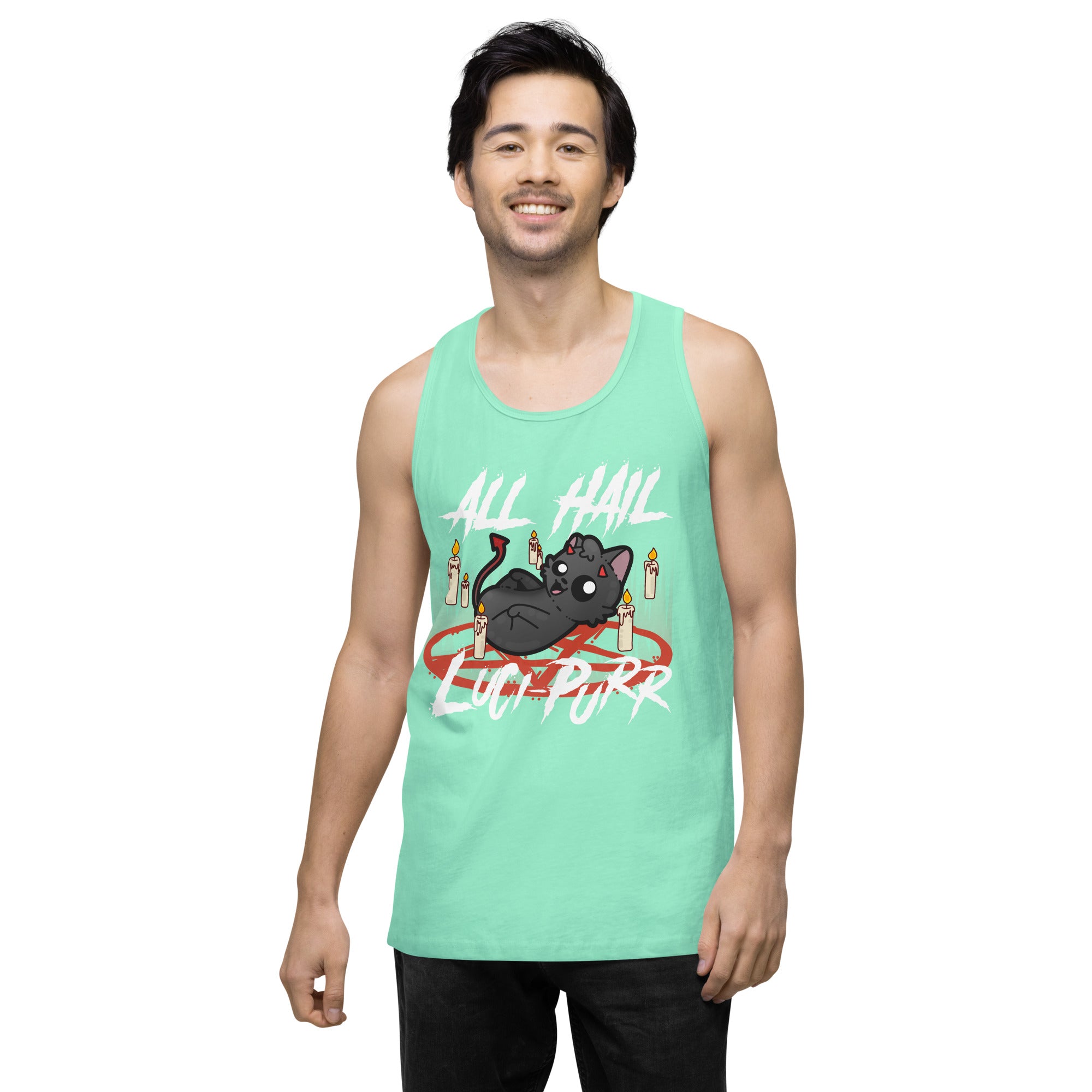 ALL HAIL LUCIPURR - Premium Tank Top - ChubbleGumLLC