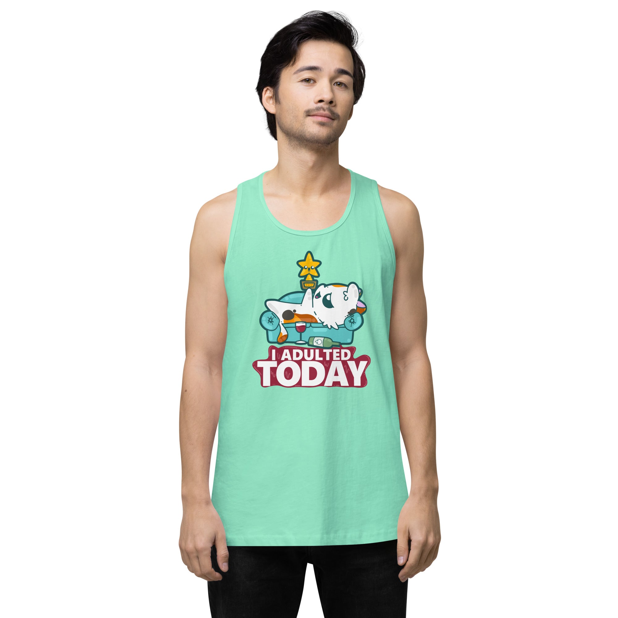 I ADULTED TODAY - Premium Tank Top - ChubbleGumLLC