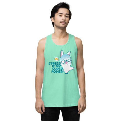 STRESS IS MY SUPERPOWER - Premium Tank Top - ChubbleGumLLC