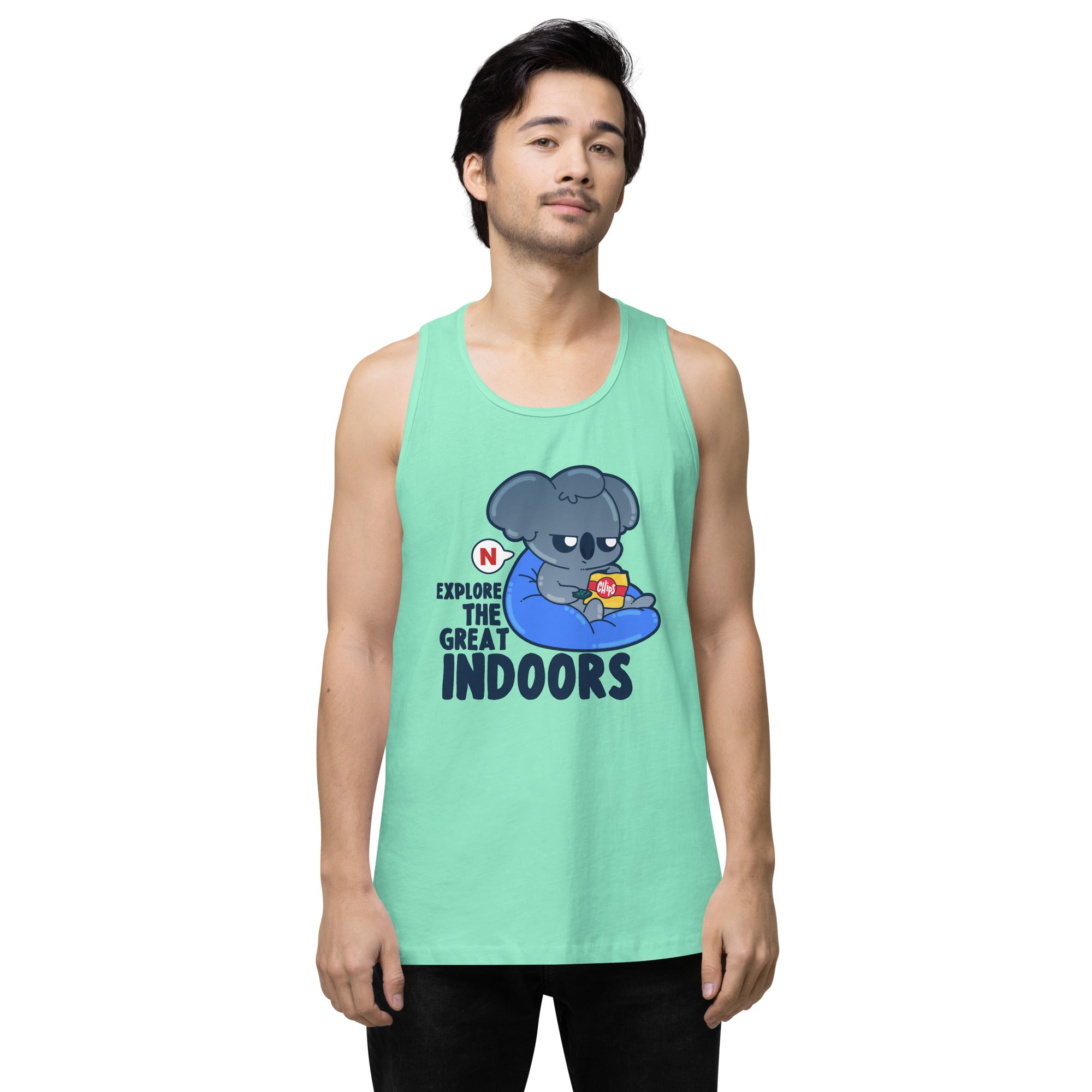 EXPLORE THE GREAT INDOORS - Premium Tank Top - ChubbleGumLLC